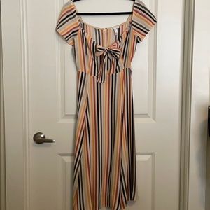 Colorful midi dress with cutout detail